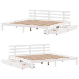 Berkfield Home Bed Frame with Drawers without Mattress White 200x200 cm - thumbnail 9