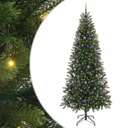 Berkfield Home Artificial Christmas Tree with 300 LEDs Green 240 cm PE & PVC - thumbnail 2