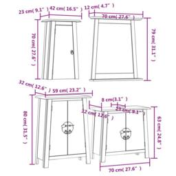 Berkfield Home Beautiful 4 Piece Bathroom Furniture Set Solid Wood Pine in Brown - thumbnail 9