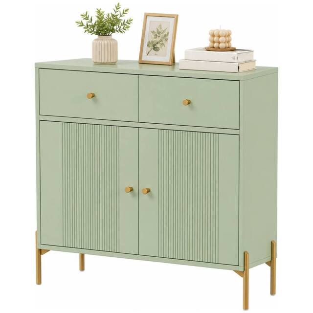 HOMCOM Modern Sideboard with 2 Drawers, & Adjustable Shelf, Light Green - image 1