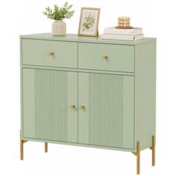 HOMCOM Modern Sideboard with 2 Drawers, & Adjustable Shelf, Light Green