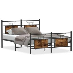 Berkfield Home Durable Bed Frame without Mattress Smoked Oak 140x200 cm Engineer in Brown - thumbnail 3
