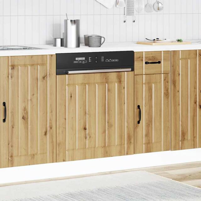 Berkfield Home Decorative Dishwasher Panel Lucca Artisan Oak Engineered Wood in Brown - image 1