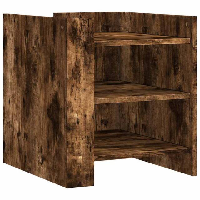 Berkfield Home Bedside Cabinet Smoked Oak 45x50x50 cm Engineered Wood in Brown - Size: 45 x 50 x 50 cm - image 1