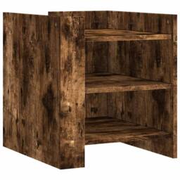 Berkfield Home Bedside Cabinet Smoked Oak 45x50x50 cm Engineered Wood in Brown - Size: 45 x 50 x 50 cm - thumbnail 1