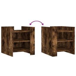 Berkfield Home Bedside Cabinet Smoked Oak 45x50x50 cm Engineered Wood in Brown - Size: 45 x 50 x 50 cm - thumbnail 7