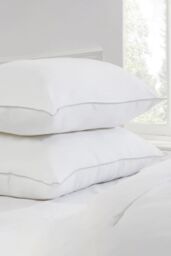 BHS All Natural Duck Feather & Down Pillow Pair in White - Size: Double