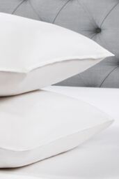 BHS All Natural Duck Feather & Down Pillow Pair in White - Size: Double - thumbnail 3