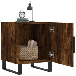 Berkfield Home Bedside Cabinets 2 pcs Smoked Oak 40x40x50 cm Engineered Wood in Brown - Size: 40 x 40 x 50 cm - thumbnail 3