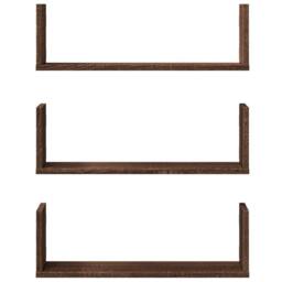 Berkfield Home Durable Wall Shelves 3 pcs Brown Oak 58x18x18 cm Engineered Wood - Size: 58 x 18 x 18 cm - thumbnail 4