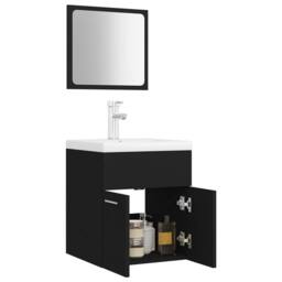 Berkfield Home Elegant Bathroom Furniture Set Black Engineered Wood - thumbnail 4