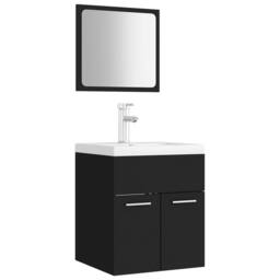 Berkfield Home Elegant Bathroom Furniture Set Black Engineered Wood - thumbnail 3