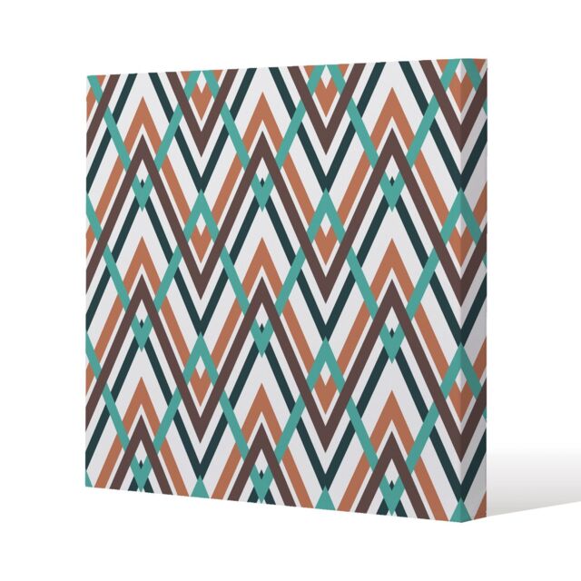 Benjamin Tate Design Coloured Geometric Zig Zag (Canvas Print) / 127 x 127 x 4cm in Natural - Size: 127 x 127 x 4 cm - image 1