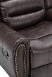 More4Homes Denver Bonded Leather Manual Recliner Stud Sofa Home Lounge Chair in Brown - thumbnail 6