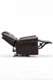 More4Homes Denver Bonded Leather Manual Recliner Stud Sofa Home Lounge Chair in Brown - thumbnail 4