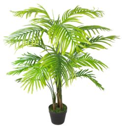 Leaf 130cm Artificial Areca Palm Tree Extra Large with Copper Planter in Green - thumbnail 3