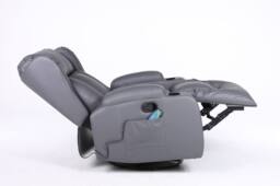 LUXURY LIFE Carrington Recliner Armchair 10 In 1 Massage & Heat Leather Chair in Grey - thumbnail 6