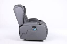 LUXURY LIFE Carrington Recliner Armchair 10 In 1 Massage & Heat Leather Chair in Grey - thumbnail 5