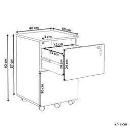 Wyld and Coco White Engineered Wood Mobile 2-Drawer Office Cabinet - thumbnail 3