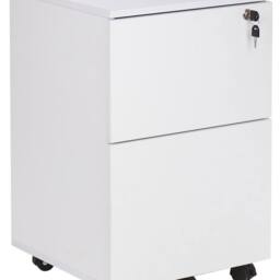 Wyld and Coco White Engineered Wood Mobile 2-Drawer Office Cabinet - thumbnail 2