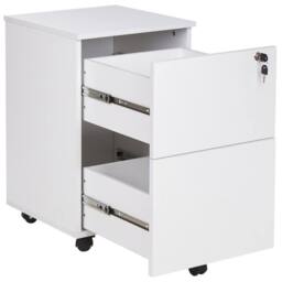 Wyld and Coco White Engineered Wood Mobile 2-Drawer Office Cabinet - thumbnail 4