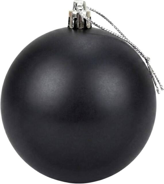 Shatchi 20cm Mat Christmas Bauble - Premium Bauble & Home Décor Ornament in Black - Size: 20 cm - image 1