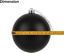 Shatchi 20cm Mat Christmas Bauble - Premium Bauble & Home Décor Ornament in Black - Size: 20 cm - thumbnail 9