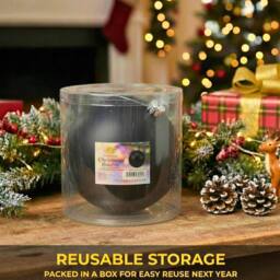 Shatchi 20cm Mat Christmas Bauble - Premium Bauble & Home Décor Ornament in Black - Size: 20 cm - thumbnail 3
