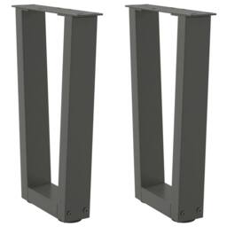 Berkfield Home Dining Table Legs V-Shape 2 pcs Anthracite 28x(42-43.3) cm Steel in Charcoal - thumbnail 2