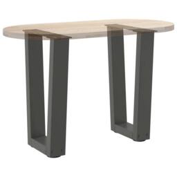 Berkfield Home Dining Table Legs V-Shape 2 pcs Anthracite 28x(42-43.3) cm Steel in Charcoal - thumbnail 8
