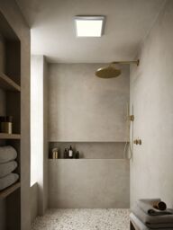 Nordlux Oja Ceiling Light Chrome Plastic Bathroom LED IP54 3000/4000k Mains in Silver - thumbnail 4