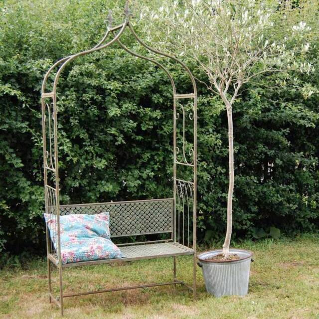 Ascalon Design Ltd Marlborough Arbour Bench - L108 x W41 x H239 cm - Antique Blue Rust in Bronze - image 1
