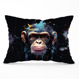 Warren Reed - Designer Monkey Face Splashart with Blue Cushions - Size: 45 cm x 45 cm - thumbnail 1