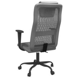 Berkfield Home Office Chair Grey Mesh Fabric & Faux Leather - thumbnail 5