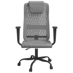 Berkfield Home Office Chair Grey Mesh Fabric & Faux Leather - thumbnail 3