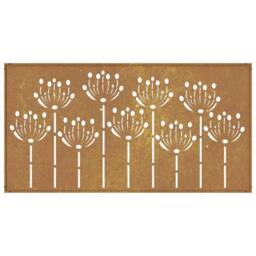 Berkfield Home Garden Wall Decoration 105x55 cm Corten Steel Flower Design in Brown - thumbnail 5