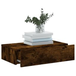 Berkfield Home TV Cabinet with LED Lights Smoked Oak 60x35x15.5 cm in Brown - thumbnail 5