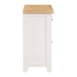 Home Source Melbourne 2 Drawer 2 Doors Sideboard Solid Wooden Cabinet Oak Top in White - thumbnail 6