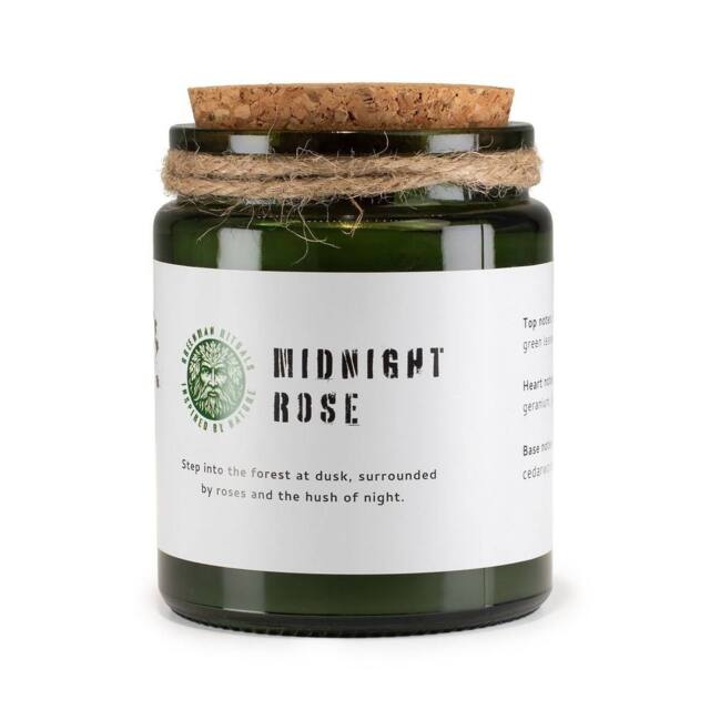 Serenityy Natural Woodwick Soy Candle - Midnight Rose in Green - Size: 0.5m x 1m - image 1