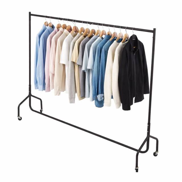 Oypla All Metal Super Heavy Garment Clothes Rail - 6ft in Black - image 1
