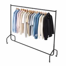 Oypla All Metal Super Heavy Garment Clothes Rail - 6ft in Black - thumbnail 1