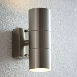 Loops IP44 Outdoor Accent Lamp Stainless Steel Up & Down External Wall Light 2x GU10 in Metallics - thumbnail 5