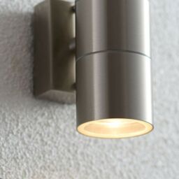 Loops IP44 Outdoor Accent Lamp Stainless Steel Up & Down External Wall Light 2x GU10 in Metallics - thumbnail 4