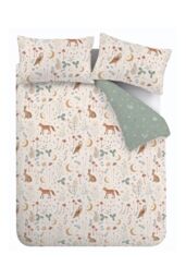 Catherine Lansfield 'Enchanted Twilight Animals' Reversible Duvet Cover Set in Natural - Size: King - thumbnail 6
