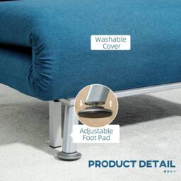 Wyld Haus Lavili Keno Linen Look Blue Single Sleeper Chair - thumbnail 8