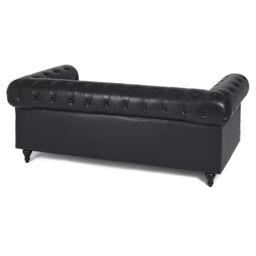 Bravich LTD Chesterfield Faux Leather Button-Tufted Armchair Sofa in Black - Size: 1 Seater - thumbnail 8