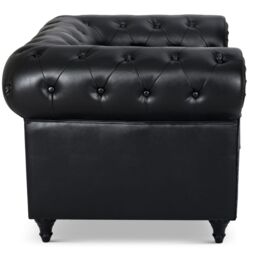 Bravich LTD Chesterfield Faux Leather Button-Tufted Armchair Sofa in Black - Size: 1 Seater - thumbnail 4