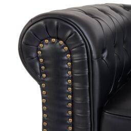 Bravich LTD Chesterfield Faux Leather Button-Tufted Armchair Sofa in Black - Size: 1 Seater - thumbnail 5