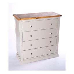 Cabinet Bits Loreo 4 Drawer Chest of Drawers Chrome Knob in Light Grey - thumbnail 3