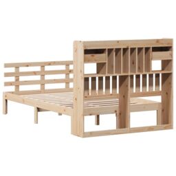 Berkfield Home Bookcase Bed without Mattress 135x190 cm Double Solid Wood Pine in Brown - thumbnail 6